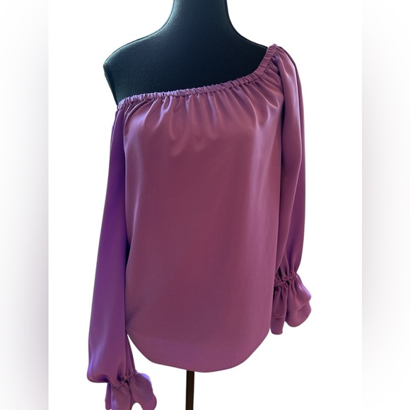 👗Ramy Brook Murphy off shoulder purple top shirt size S - Picture 6 of 17